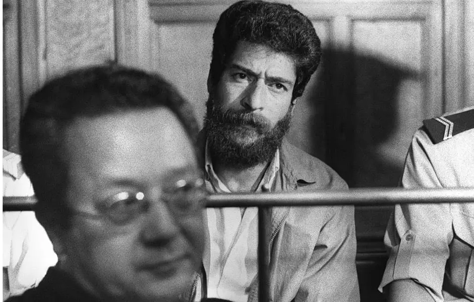 George Ibrahim Abdallah défendu par Me Vergès lors de son procès à Lyon, en 1986
